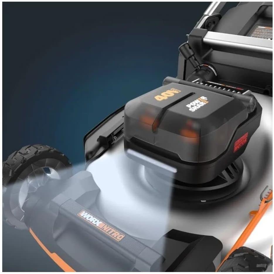 Worx 21' Cordless Lawn Mower, 3 in 1 Electric Mower with Brushless Motor, Self-Propelled Lawn Mower with 7-Position Height Adjustment, 2 × 5.0 Ah Batteries & Charger Included, WG753