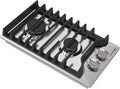 12 Inch Gas Cooktop, ThermoMate Heavy Built In Gas Rangetop with 2 High Efficiency SABAF Burners, NG/LPG Convertible 304 Stainless Steel Stove Top with Flame Out Protection, CSA Certified