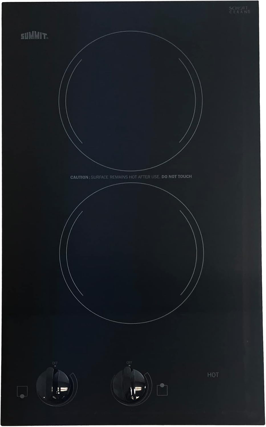 Summit 12' 2 Burner Electric Cooktop 115 Volt Radiant Cooktop, ADA Compliant, Black- CR2110B
