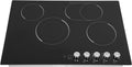 4-Burner Cooktop 110V Electric Stove Top with Independent Knob Child Lock 4 Power Levels Ceramic Cooktop for Kitchens, No Plug (30Inch)