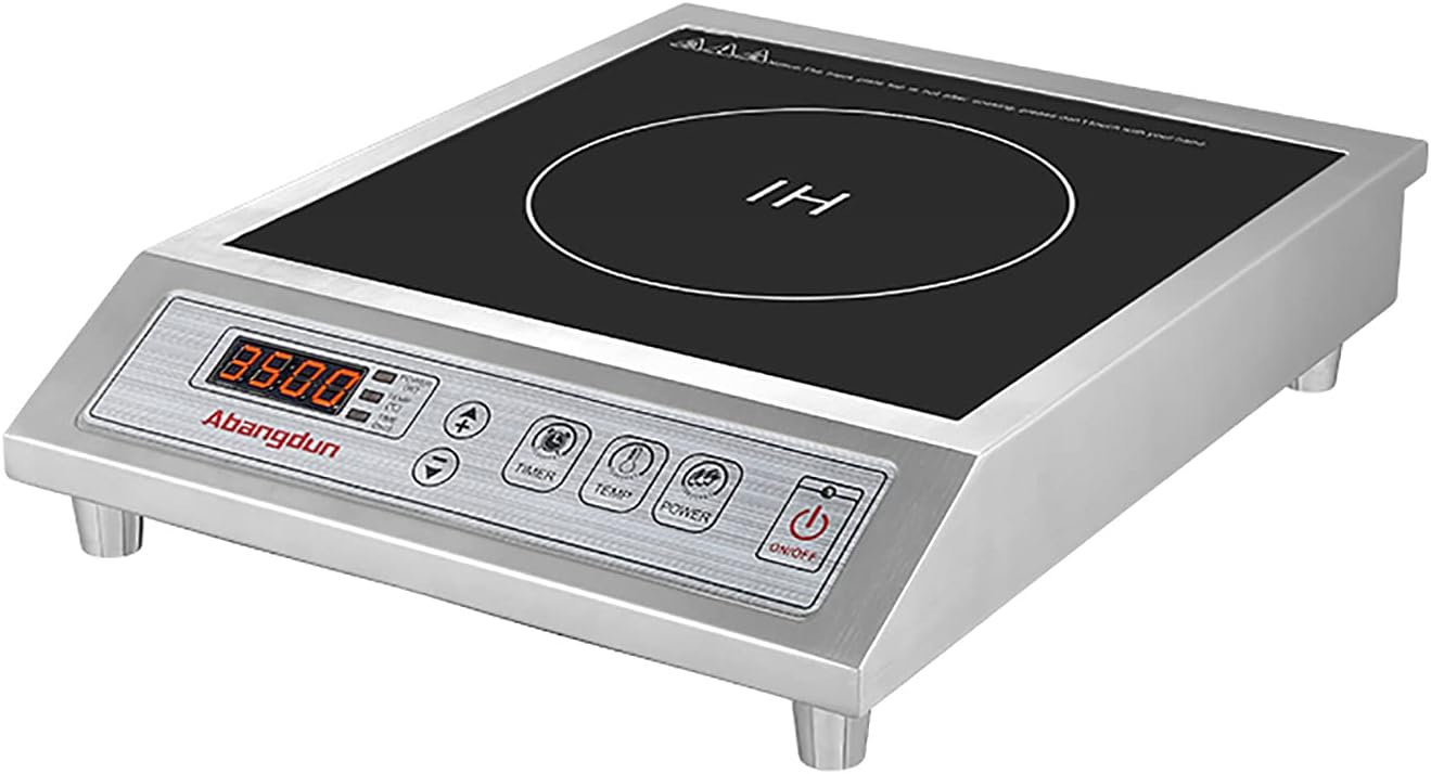 3500W Commercial Induction Cooktop, 208-240V Commercial Induction Burner, Countertop Induction Range & Induction Cooker, Stainless Steel Electric Hot Plate with 9.25-Inch Copper Coil