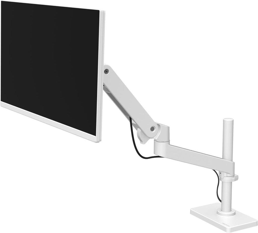 Ergotron – Upgraded LX Pro Premium Monitor Arm, Single Monitor Desk Mount – fits Flat Curved Ultrawide Computer Monitors up to 34 Inches, 4 to 22 lbs, VESA 75x75mm or 100x100mm – Tall Pole, White