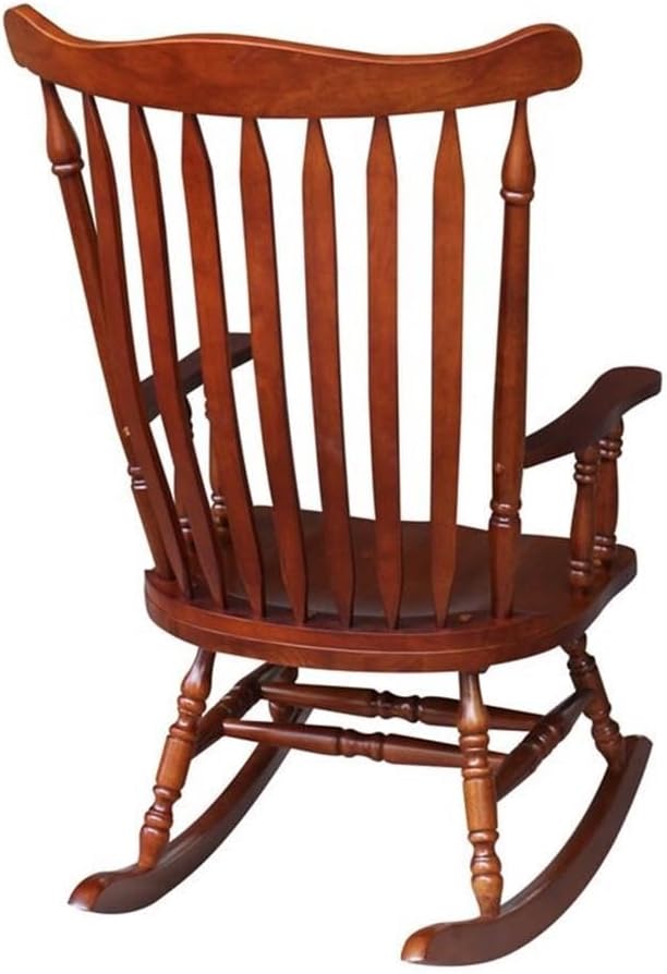 International Concepts Solid Wood Rocking Chair in Soft Cherry