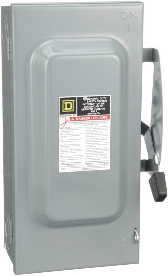 Square D by Schneider Electric Square D - D323N General Duty Safety Switch, Fusible, 100-Amp, 240V, 3-Pole, Indoor, W/Neutral