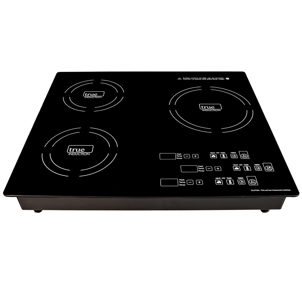 TI-3B 24 inch Built-In 3 Burner Induction Glass-Ceramic Cooktop, 3300W, UL858 Certified