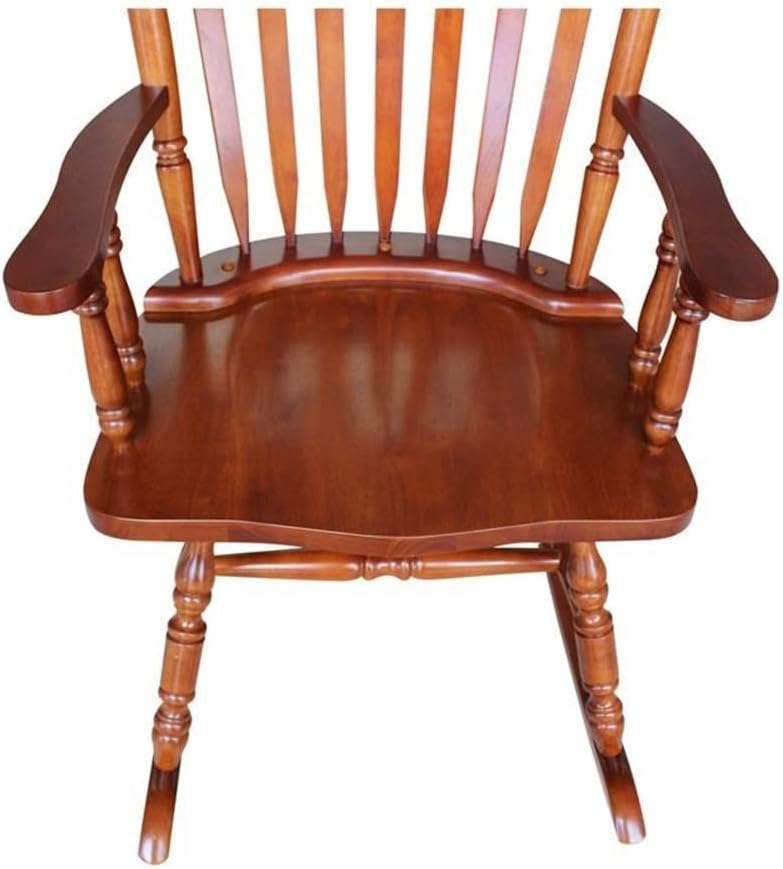 International Concepts Solid Wood Rocking Chair in Soft Cherry