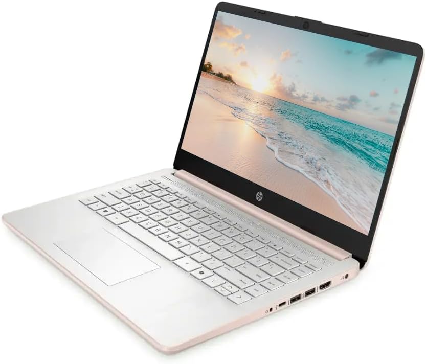 HP 14' LED Business Laptop Computer, Intel Quad-Core N150 Processor, Windows 11 S & 1-Year Microsoft Office 365 Included, PLUSERA Earphones (Rose Gold, 32GB RAM | 640GB Storage)