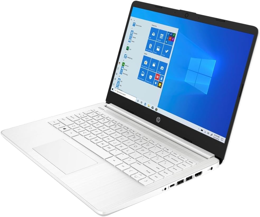 HP 14 Laptop, Intel Celeron N4020, 4 GB RAM, 64 GB Storage, 14-inch HD Touchscreen, Windows 11 Home, Thin & Portable, 4K Graphics, One Year of Microsoft 365 (14-dq0080nr, Snowflake White)