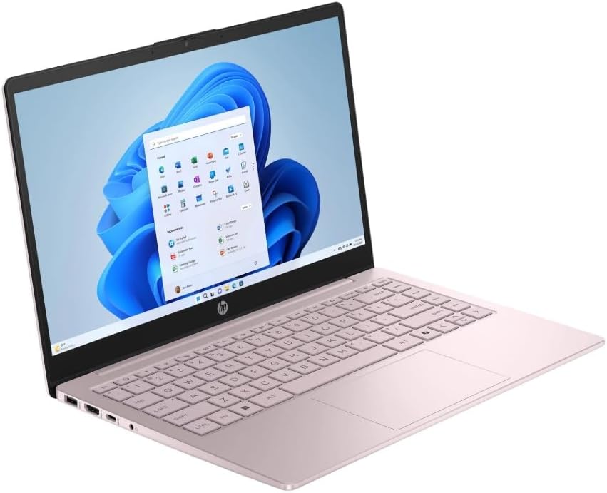 HP Student Laptop, Intel Processor N150(up to 3.6 GHz), 14 Inch LED Screen,16G RAM, 128GB Storange,One Year Office 365, Windows 11 Home,Pink