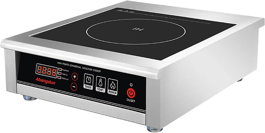 3500W Commercial Induction Cooktop, 240V Single Induction Burner with 18-Hour Timer, High-Efficiency Induction Heater for Restaurant & Catering