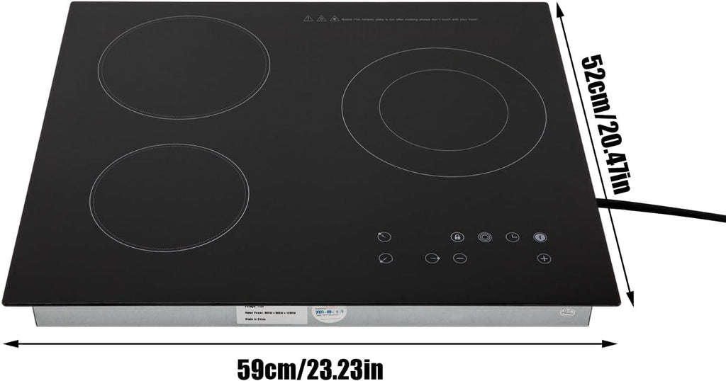 Digital Induction Cooktop,2600W 110V Double Burners Electric Stove, Countertop Burner with Legs, Induction Cooker Vitro Ceramic Glass Black Surface for Cast Iron Pan (2600W,3 Burners)