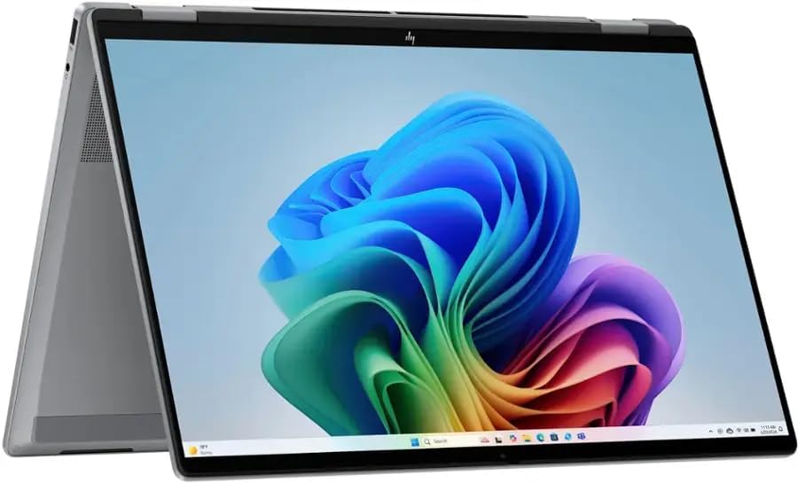HP OmniBook X FILP Copilot+ PC 16 inch 2K Touch 2-in-1 Touchs Laptop, AMD Ryzen AI 5 340, 16GB DDR5 RAM, 512GB SSD, Backlit KB, Copilot+ PC, Windows 11 Home, Meteor Silver, 16-ar0013dx