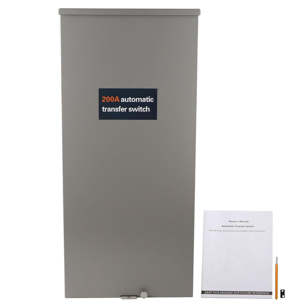 200 Amp Automatic Transfer Switch w/Power Management 120/240V Replacement for Generac RXSW200A3 for Indoor and Outdoor Use,Single Phase Transfer Switch NEMA 3R Aluminum Enclosure