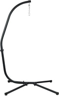 Hammock Chair Stand Only, Heavy Duty Steel C-Stand with Spring Hook, Max Load 300lbs, for Indoor, Outdoor, Black