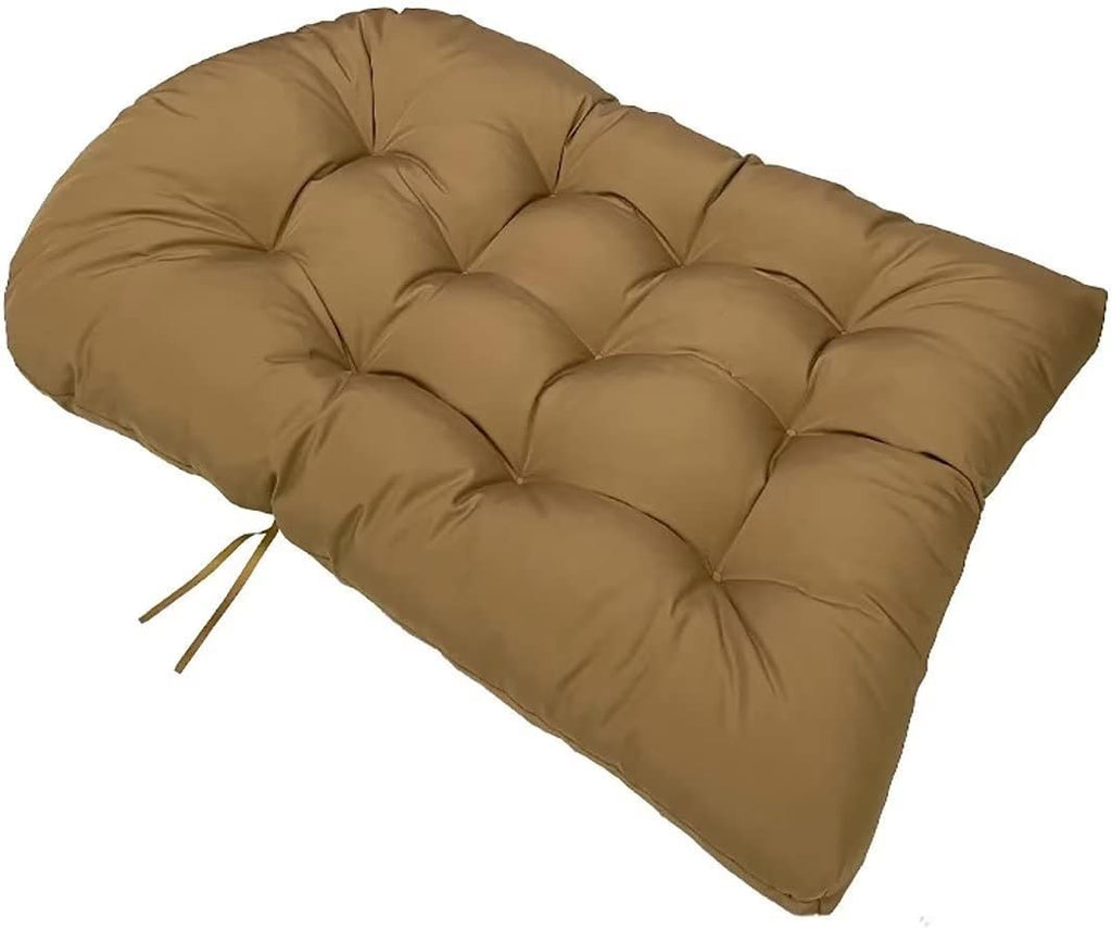 Hanging Basket Chair Cushion Egg Cushion Replacement Indoor Outdoor Waterproof Hammock Cushion Thick Nest Back Chair Cushion Patio Garden Swing Seat Pad (Light Coffee)