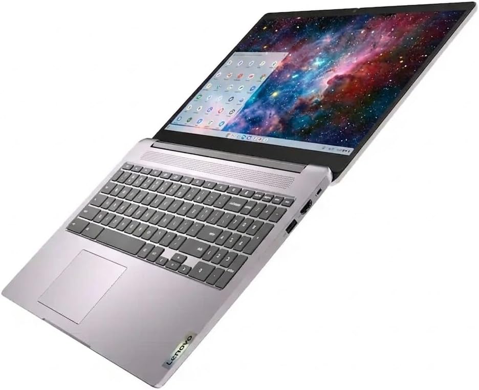Lenovo 15.6' FHD Chromebook-Intel Quad-Core N4120(> N4020) 4GB RAM,128GB Storage,(64GB eMMC+64GB SD Card),Home & Student Laptop,with Privacy Camera,Wi-Fi6,HDMI1.4,Chrome OS,Artic Grey