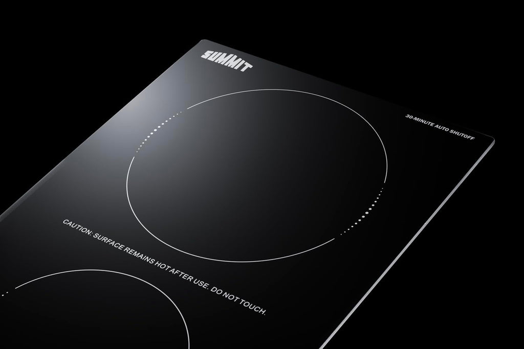 Summit 12' 2-Burner Radiant Cooktop, Black, Ceramic Glass, 230V, ADA Compliant- CRH2BT30230