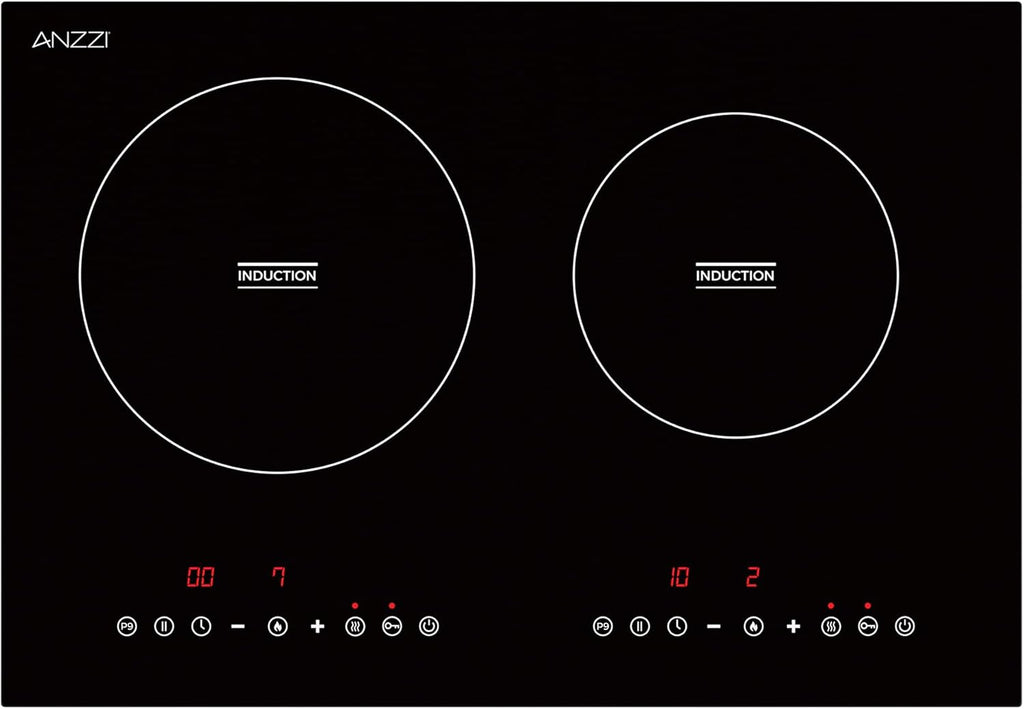 20 in. Induction Cooktop in Black with Child Safety Lock, Auto Switch Off, and 2 Zones