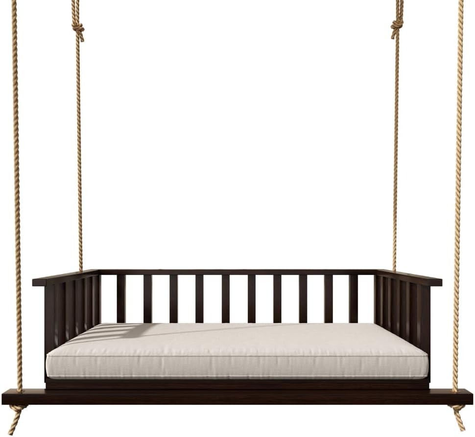 The Madison Steel Daybed Porch Swing with Included Outdoor Cushion Set