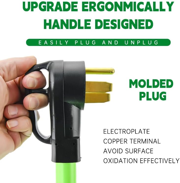 NEMA 14-50P to SS2-50R 50FT RV Generator Extension Cord 125/250V 50 Amp 14-50P Male Connector to SS2-50R Twist Lock Female RV Connector for RV EV Camper Generator