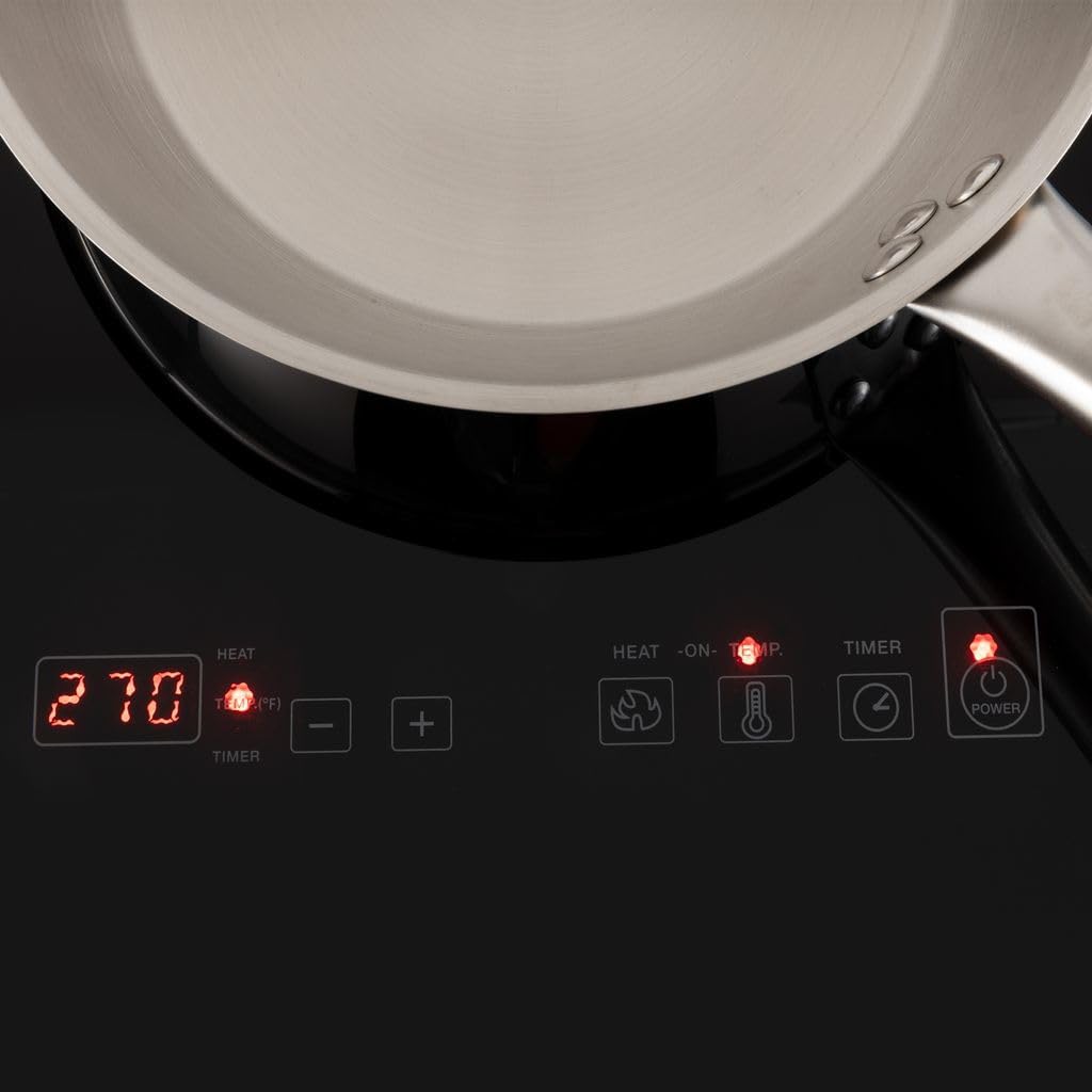 ToughGrade 2 Burner RV Cooktop, 1 x 1600W Induction Burner, 1 x 6500BTU Gas Burner | RV Cooktop | Camper Cooktop