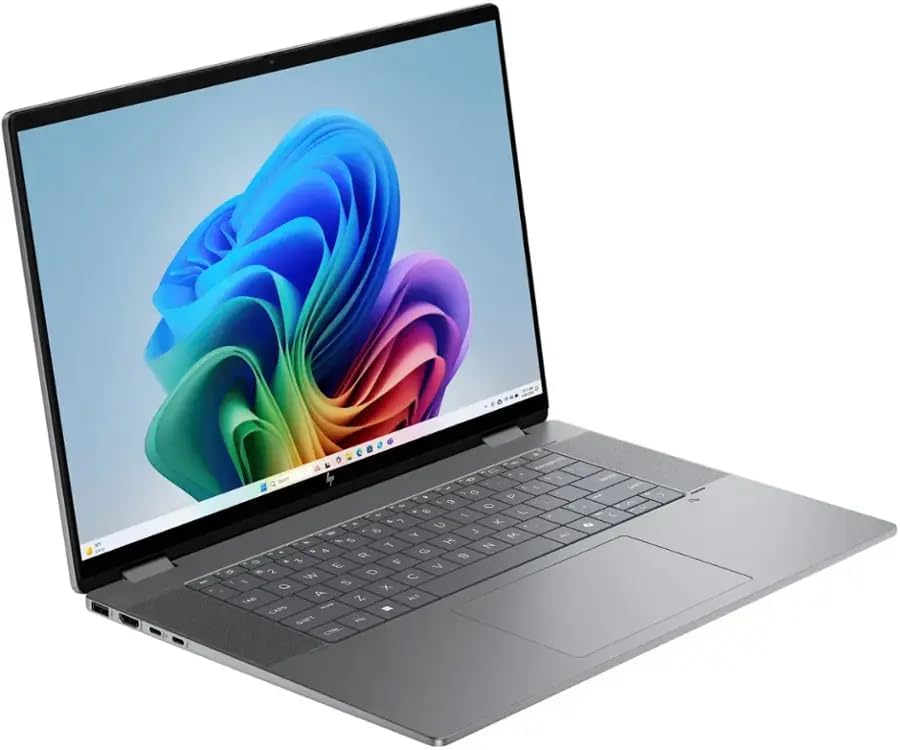 HP OmniBook X FILP Copilot+ PC 16 inch 2K Touch 2-in-1 Touchs Laptop, AMD Ryzen AI 5 340, 16GB DDR5 RAM, 512GB SSD, Backlit KB, Copilot+ PC, Windows 11 Home, Meteor Silver, 16-ar0013dx