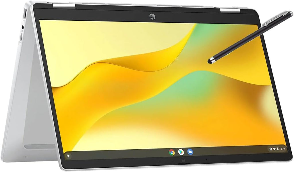 HP Convertible 2-in-1 Chromebook in Silver 14' Touch HD Intel 4-Core up to 3.40GHz 4GB Ram 128GB Storage 4K Graphics Super-Fast WiFi Chrome OS (14b - Renewed)