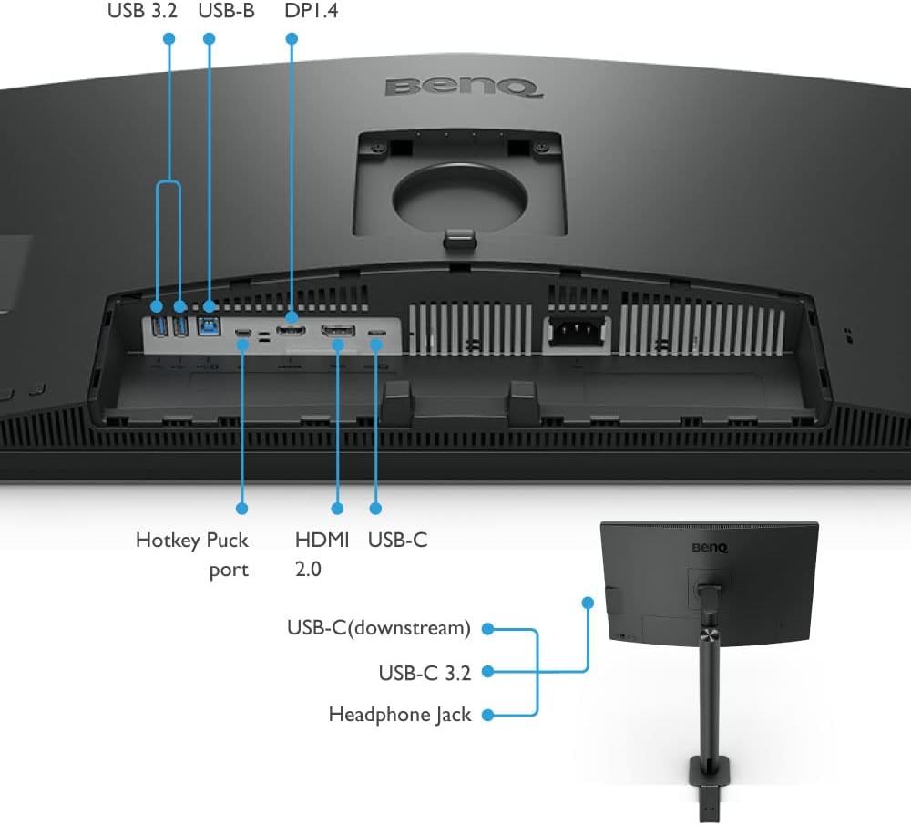 BenQ PD2706UA Ergo Arm Mac-Ready 27' 4K UHD, 95% P3, 99% Rec.709 & sRGB, IPS, Built-in Ergo Arm, ICCSync, Uniformity, Delta E≤3, Factory-Calibrated, AQCOLOR, Pantone, USB-Hub, USB-C (90W)