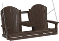 LuxCraft 5' Adirondack Hanging Front Porch Swing with Flip Down Console, Seats Up to 3, Outdoor Patio Swing Bench for Outside (Brazilian Walnut)