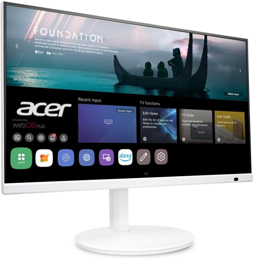 acer CS272 27' IPS Full HD Smart Monitor | WebOS | Streaming TV | Bluetooth | Wireless Projection | iOT Device for Smart Home | Height Adjustable, Swivel, Tilt & Pivot | 3Wx2 Speakers | sRGB 99%