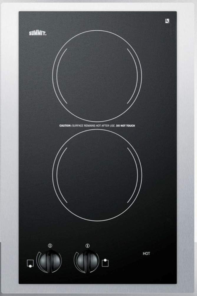 Summit 15' 2 Burner Electric Cooktop. 115 Volt Radiant Cooktop, ADA Compliant, Black- CR2110TK15
