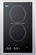 Summit 15' 2 Burner Electric Cooktop. 115 Volt Radiant Cooktop, ADA Compliant, Black- CR2110TK15