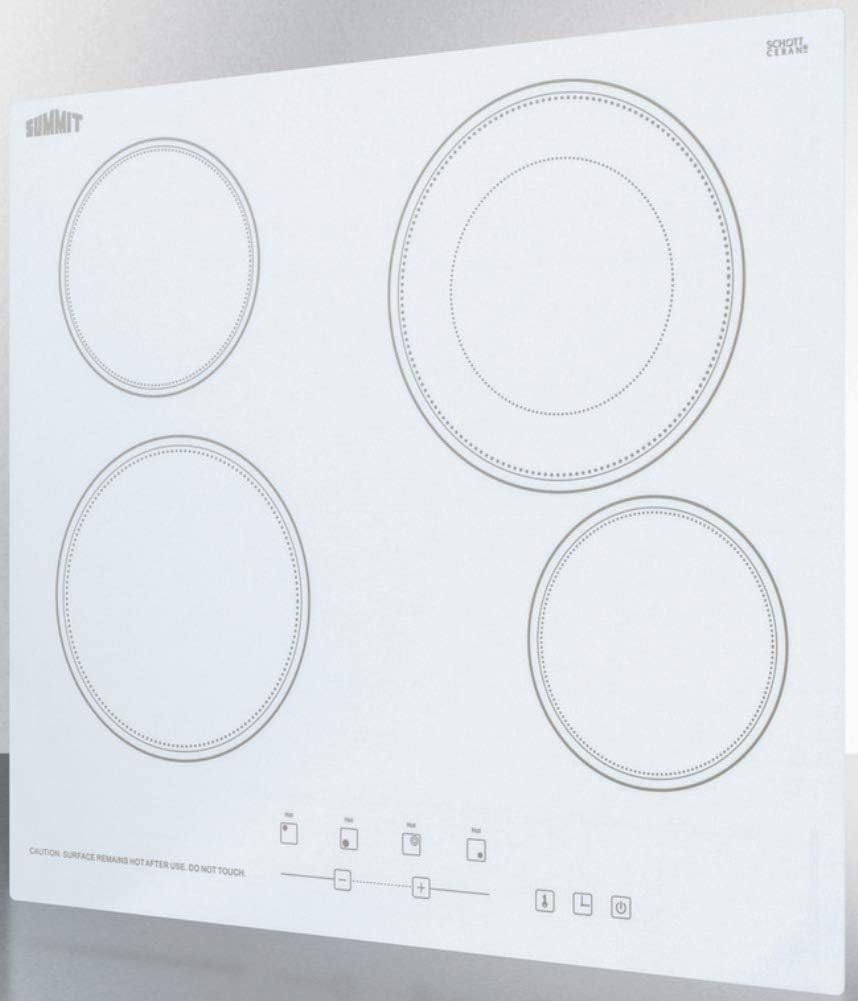 Summit 24' 4 Burner Electric Cooktop 230 Volt Radiant Cooktop, ADA Compliant, White- CR4B23T6W