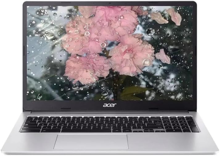 acer Chromebook 315, 15.6' FHD Display Laptop, Intel Celeron N4500, 4GB RAM, 64GB eMMC, Webcam, Chrome OS, Pure Silver, Protective Sleeve Included, TWE 64GB SD Card