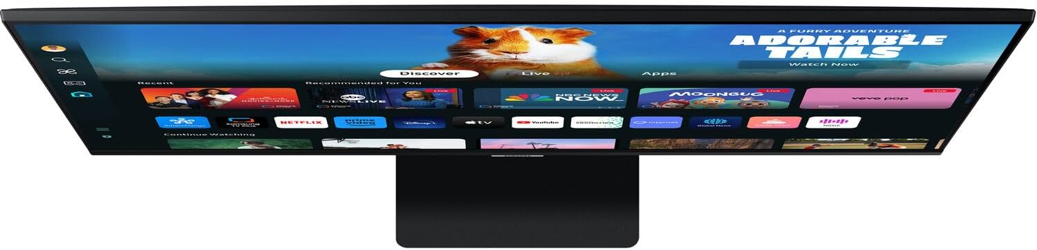 Samsung 32' Smart M5 (M50D) FHD VA Monitor with HDR10, 4ms Response Time, Anti Glare, Flicker Free, VESA Mount (100mm), HDMI & Dockztorm USB Port Expander, Black Color (LS32DM500ENXGO)