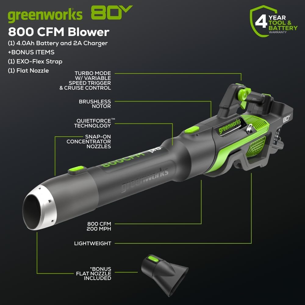 Greenworks 80V 21' Cordless Battery Push Lawn Mower w/ 4.0Ah Battery & Charger String Trimmer Tool only Kit