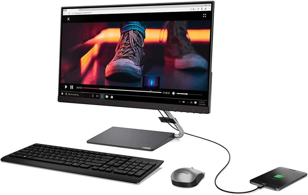 Lenovo Q24h-10 23.8-inch QHD (2560 x 1440) USB-C LCD Monitor, LED Backlit, AMD FreeSync, 75Hz, 4ms, 99% sRGB, Speakers, Low Blue Light