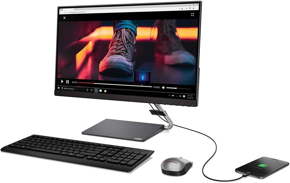 Lenovo Q24h-10 23.8-inch QHD (2560 x 1440) USB-C LCD Monitor, LED Backlit, AMD FreeSync, 75Hz, 4ms, 99% sRGB, Speakers, Low Blue Light