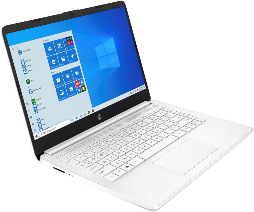 HP 14 Laptop, Intel Celeron N4020, 4 GB RAM, 64 GB Storage, 14-inch HD Touchscreen, Windows 11 Home, Thin & Portable, 4K Graphics, One Year of Microsoft 365 (14-dq0080nr, Snowflake White)