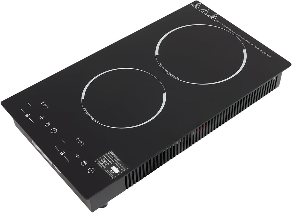 2300W Double Burners Induction Cooktop,Portable Electric Stove with US Plug, Touch Control,Safety Lock, 9 Gears Firepower Countertop Induction Cooker for Kitchen Camping RV (Double Burners B)