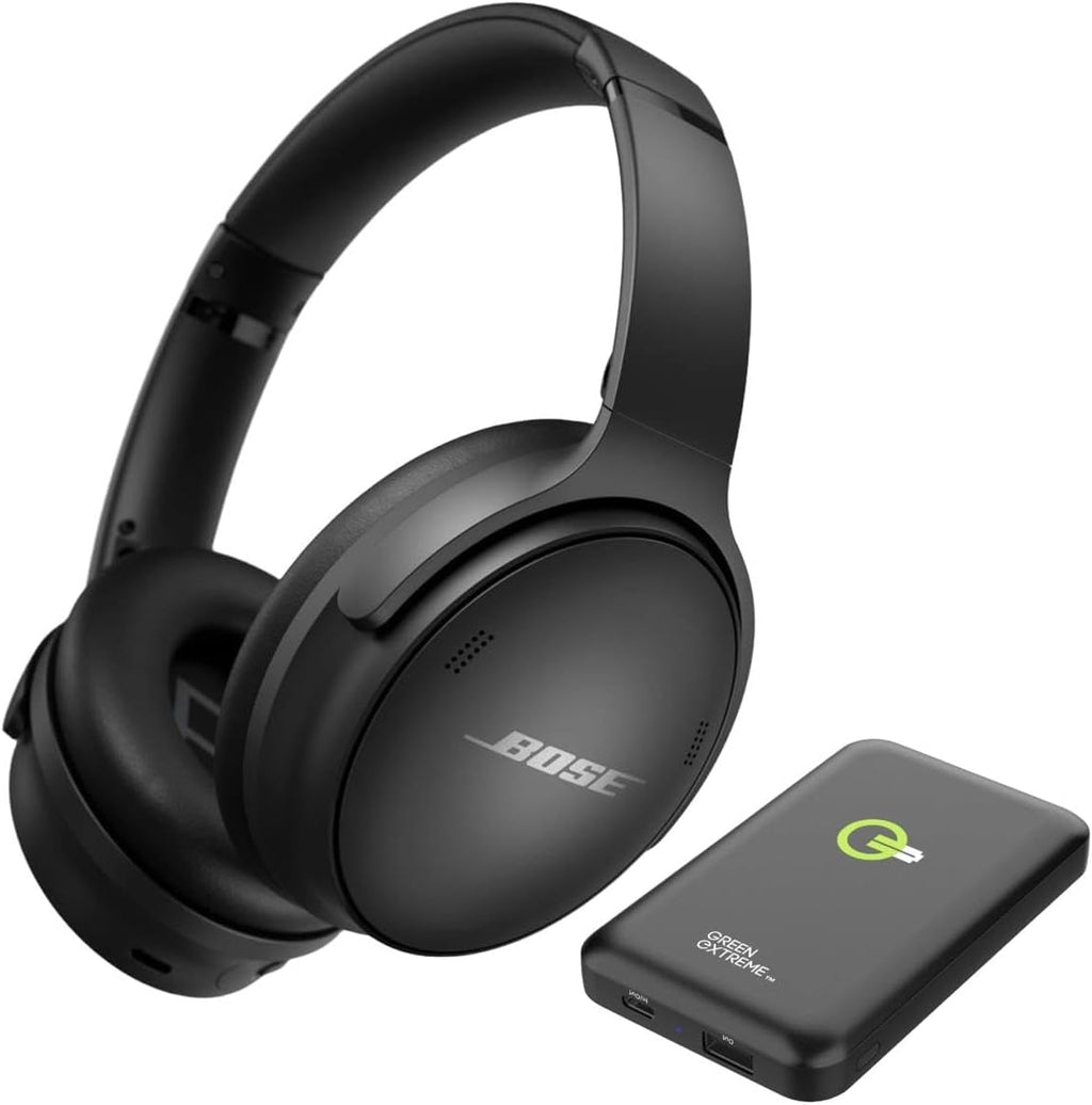 Bose QuietComfort 45 Wireless Bluetooth Noise Cancelling Headphones, Over-Ear with Microphone, Personalized Cancellation and Sound, Bundle Portable Charger