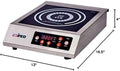 Winware by Winco EIC-400 Commercial Electric Induction Cooker 11' x 11'