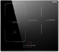 Karinear 24 Inch Induction Cooktop 3 Burners, 6800W Built-in Induction Stovetop with Flex Zone,Child Safety Lock, Timer, Boost, Slider Control Black Glass Electric Cooktop 220-240V Hard Wire