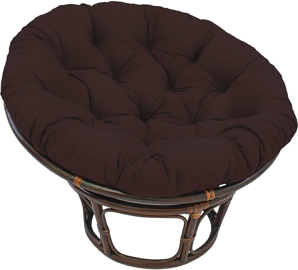 Hanging Basket Seat Cushion Mattress,Indoor Outdoor Swing Chair Cushion Pad,Thicken Round Egg Louger Cushion Pillow for Rocking Chair Hammock Dark Brown A 130x130cm(51x51inch)
