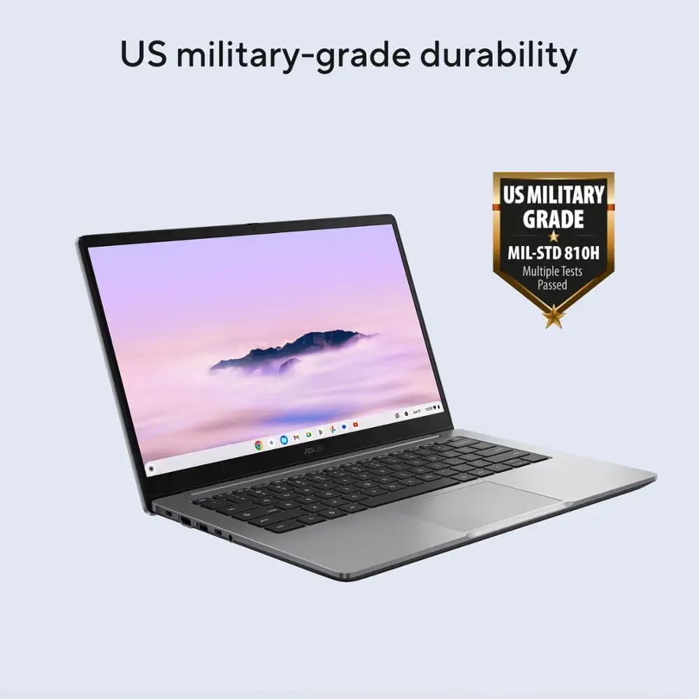 ASUS CX14 Chromebook Laptop, 14' FHD (1920 x 1080) IPS LED Laptop, Intel Celeron N4500, 4GB Memory, 64GB eMMC, Misty Grey, Chrome OS, HDMI, TWE Mouse Pad
