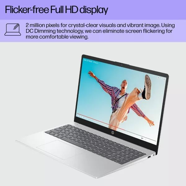 HP 2025 Laptop | 15-FD000 | 15.6' 1920 x 1080 Touch | Intel-10 Core i5-1334U | Intel Iris Xe Graphics |16GB DDR4 | 512GB SSD | Windows 11 Home | Wi-Fi 6 - Bluetooth 5.3-720p HD Camera - Silver