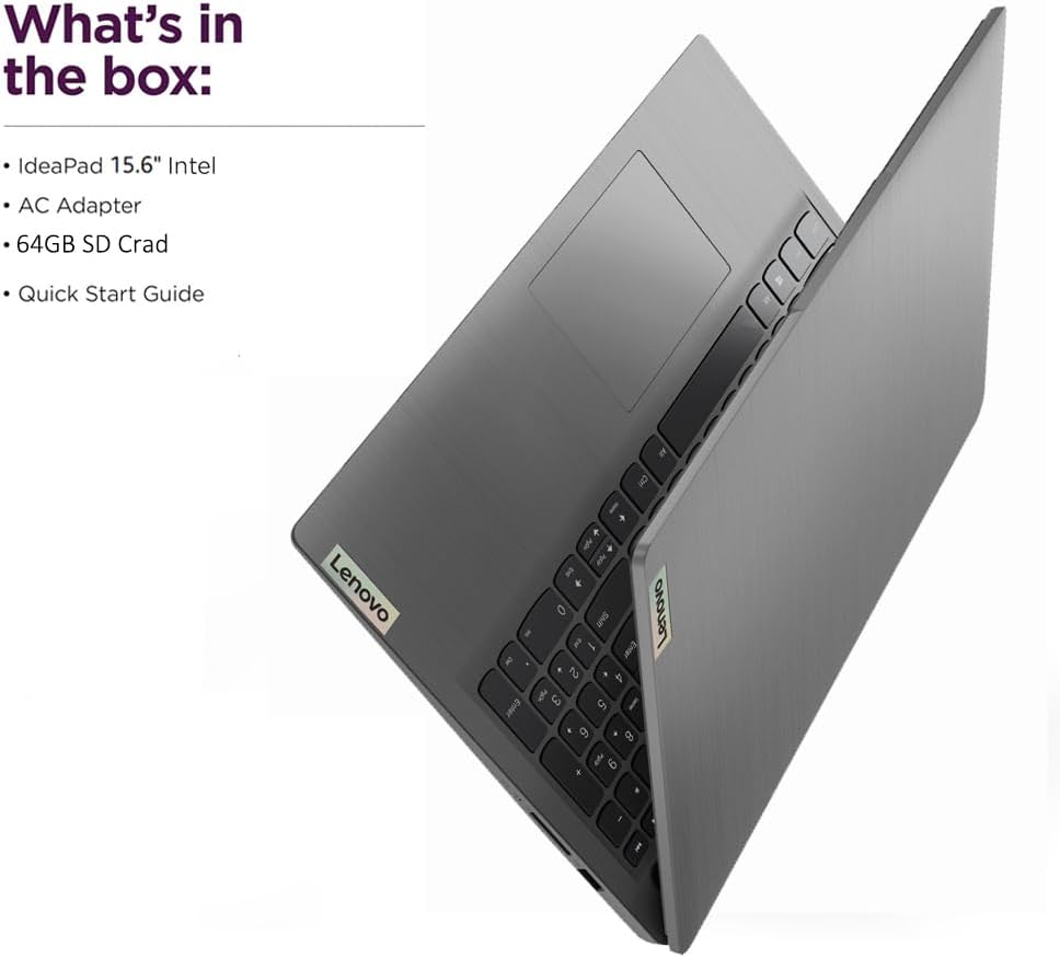 Lenovo IdeaPad 3 15.6' FHD Touchscreen Laptop (16GB RAM, 512GB SSD, Intel Core i3) for Home & College Student, Narrow Bezel, Webcam, 12-Hour Long Battery Life, NumPad, IST SD Card, Win 11 Home in S