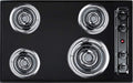 Summit 30' 4 Burner Electric Cooktop. 230 Volt Coil Electric Cooktop, Black- TEL05