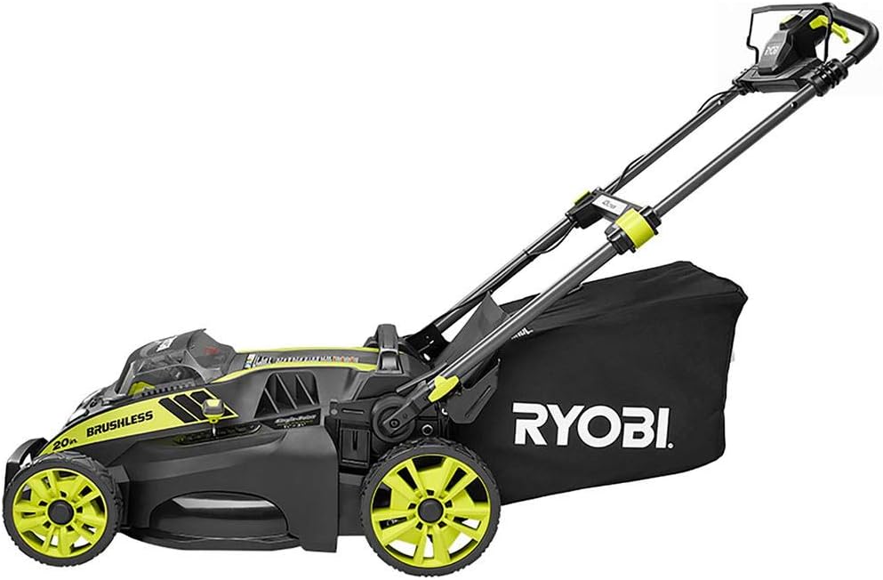 Ryobi. 20' RY40190 40-Volt Brushless Lithium-Ion Cordless Battery Self Propelled Lawn Mower with 5.0 Ah Battery and Charger Included