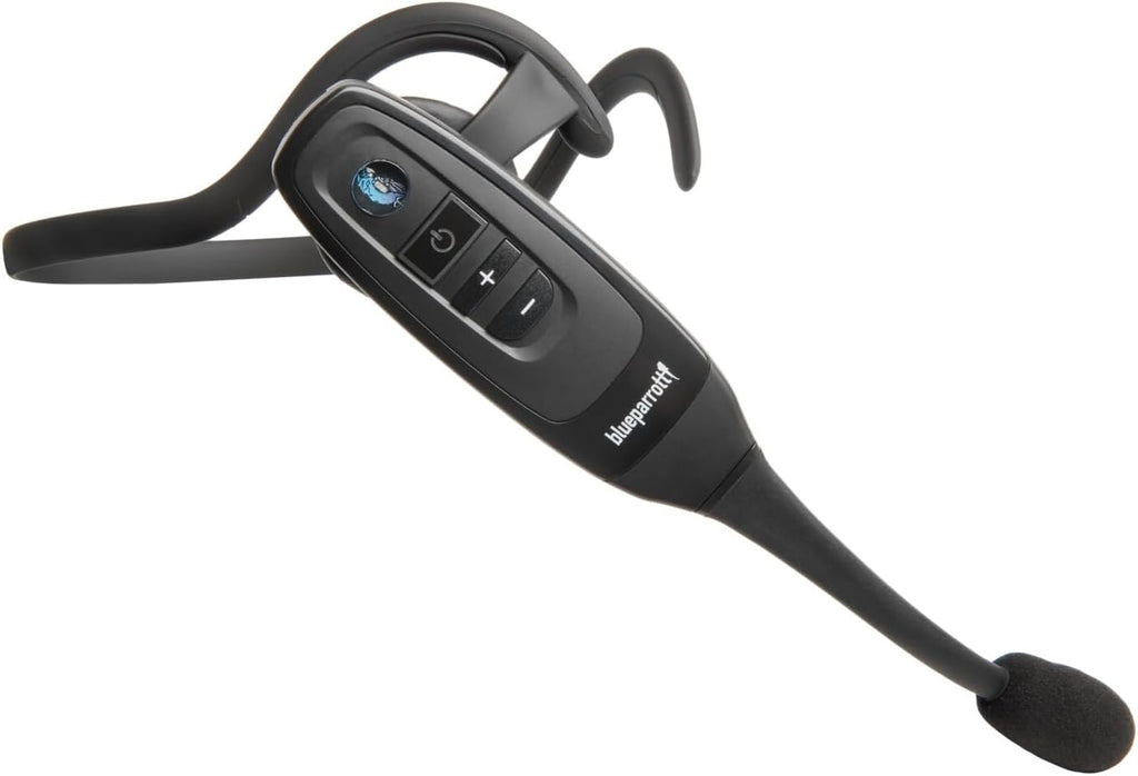 BlueParrott C400-XT Mono Bluetooth Wireless Headphones 96% Noise Canceling Trucker Headset with Mic, Convertible Over Head to Behind Neck Style with 300 ft. Wireless Range, 24 hrs. Talk Time, Black